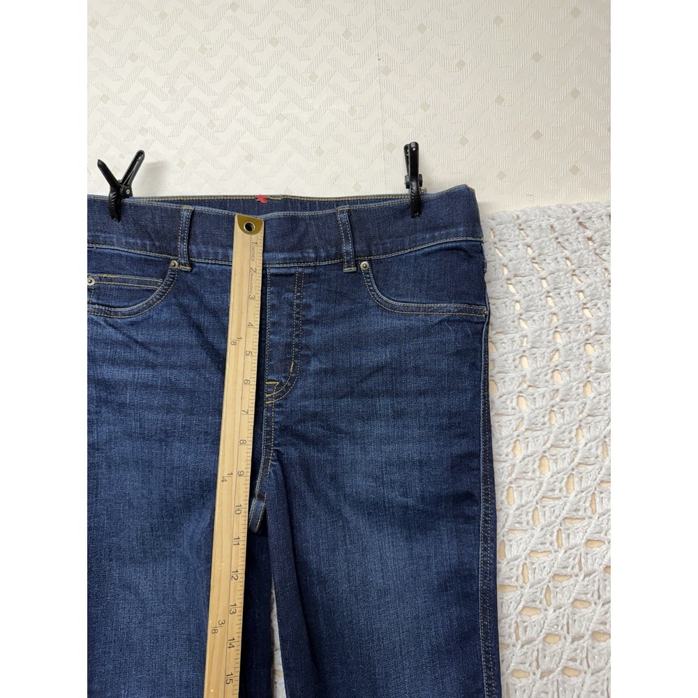 Spanx Jeans Women Sz L Blue Denim Bootcut Pull On W30 L31 Stretch 2-pockets - Picture 4 of 9